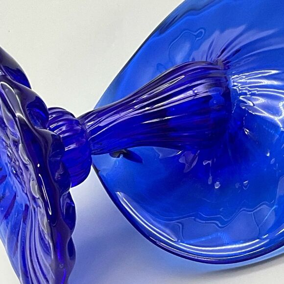 Jack in the Pulpit Vintage Cobalt Blue Studio Art Glass Signed J Deanda - Picture 7 of 12